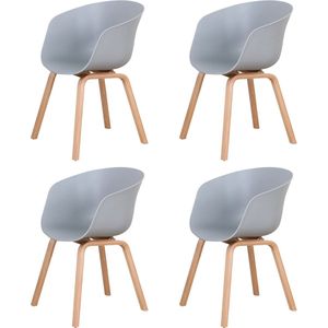 Beautiful Life®️ Eetkamerstoelen set van 4 - Eetkamer Stoelen - Grijs