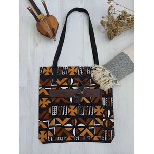 Handgemaakte draagtas met Afrikaanse print | Strandtas | Shopper Bag
