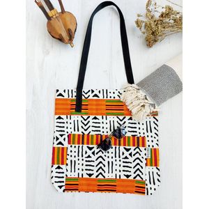 Handgemaakte draagtas met Afrikaanse print | Strandtas