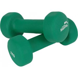 Mambo Max dumbbell neoprene 2 kg - groen (per 2)