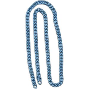 Tas Ketting Blauw - Metaal - 112cm - Schoudertas-Tassenriem-Bag Strap- Tassen-Raffia