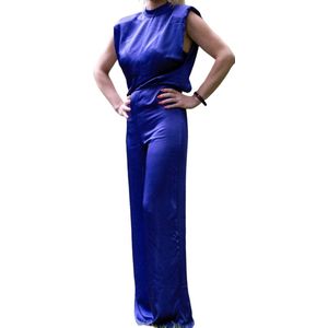 Jumpsuit, paars, open rug, maat M