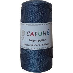 Cafuné Polypropyleen Macrame Koord 1.5mm -Jeans - PP3 - Haken - Macrame - Tas maken