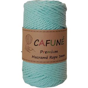 Cafuné Macrame Touw - Premium -Mint- 3mm - 60 meter - Plantenhanger-Wandkleed-Sleutelhanger-Katoen - koord - Macrame Pakket