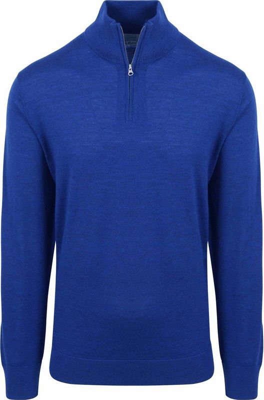 King Essentials The Michael Half Zip Pull Merino Lichtblauw - Heren - Pullovers