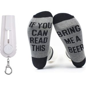 Grappige Sokken Bring me Beer en Bierdop Schieter - Bieropener - Cadeau Mannen - Geschenk Man - Valentijn - Vaderdag - Verjaardag - Cadeau onder 20 euro