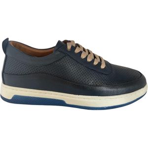 Sportschoenen- Heren Sneakers- Heren Schoenen 120- Leer- Blauw- Maat 43