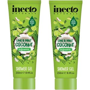 Inecto - Shower Gel Lime & Mint Coconut Infusion - 2 pak – Verfrissend - Natuurlijk