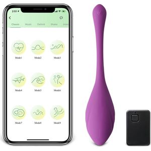 Purple Vibrator De Luxe Comfort Met App - Sensationeel gevoel - 9 trilstanden - Elegante vorm - Vibrator met Appbediening - Stimulerend voor vrouwen - Draadloos - Batterij oplaadbaar via USB poort - Stimulerend voor clitoris - Stimulerend voor G-spot