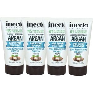Inecto - Argan Hair Repair Treatment - 4 pak - Hydraterend - Kalmerend - Natuurlijk