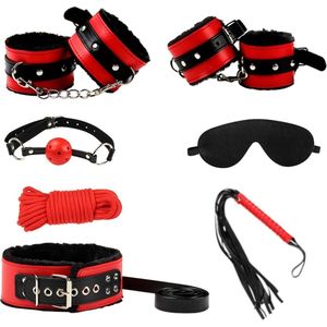 BDSM - Bondage set - Extreme - Sex Toys voor Koppels 7 delig - rood & zwart