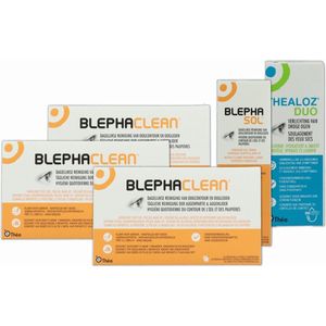 BlephaClean - Oogzorgset - 3 x BlephaClean - 1 x BlephaSol - 1 x Thealoz Duo - Oogverzorging - 3 maanden pakket