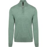 King Essentials The Michael Half Zip Pull Army Merino Groen - Heren - Pullovers