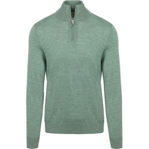 King Essentials The Michael Half Zip Pull Army Merino Groen - Heren - Pullovers