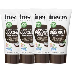 Inecto – Coconut Body Scrub - 4 pak - Natuurlijk – Kokosolie – Droge Huid