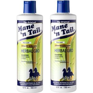 MANE ´N TAIL - Shampoo Herbal Gro – 2 pak – Olijfolie en Kruiden - Volume - Glans