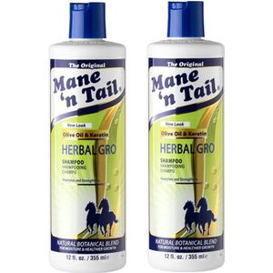 MANE ´N TAIL - Shampoo Herbal Gro – 2 pak – Olijfolie en Kruiden - Volume - Glans