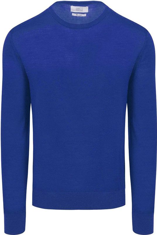 King Essentials The John Pullover Merino Royal Blauw - Heren - Pullovers