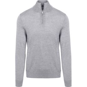King Essentials The Michael Half Zip Pull Merino Greige - Heren - Pullovers