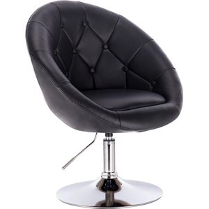 Polaza®️ Luxe Stoel - Velvet Fauteuil - Stoel - Luxe Eetkamerstoel -  Stof - Lounge Stoel - Draaibaar - Zwart