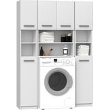 Wasmachine Ombouwkast-Opbouwkast Wasmachine Met 2 kolomkasten Wit