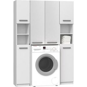 Wasmachine Ombouwkast-Opbouwkast Wasmachine Met 2 kolomkasten Wit