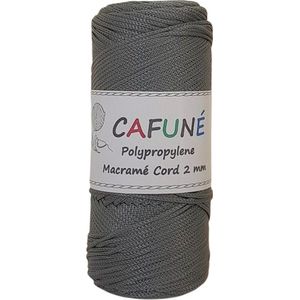 Polypropyleen Macrame koord - 2mm - Middelgrijs - PP4 - Haken - Macramé - Paracord - Polyester