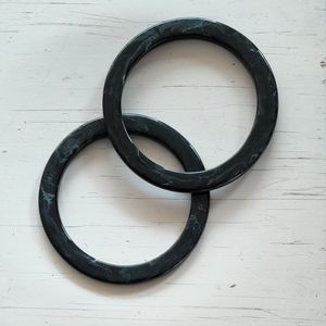 Acryl handvaten voor tas-Zwart-rond-vlak-Φ 15cm-per paar-haken-macramé-breien-DIY tas