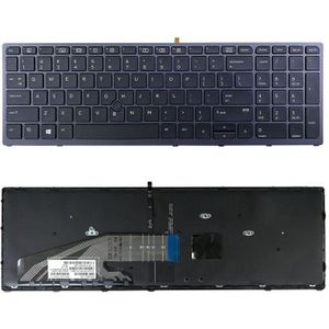 Notebook Toetsenbord geschikt voor o.a. HP ZBook 15 G3 / ZBook 17 G3-G4 Series (verlicht) - P/N: 848311-001