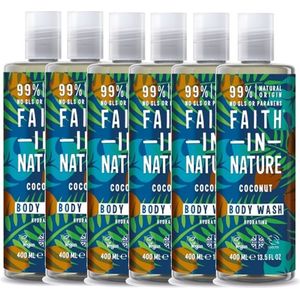 FAITH IN NATURE - Body Wash Coconut – 6 pak – Voordeelverpakking – Natuurlijk