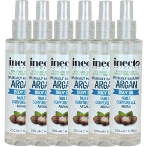 Inecto - Argan Body Oil - 6 pak - Natuurlijk - Hydraterend