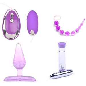 Kinky Purple Pussy & Anal Set 4 Items - Spannend voor koppels - Sex speeltjes - Sex toys - Erotiek - Stimulerend voor clitoris - Sexspelletjes voor mannen en vrouwen - Stimulerend voor G-spot - Seksspeeltjes – Stimulator
