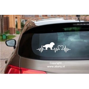 Maltezer leeuwtje - rashondensticker 3x - hondenlijn – hondenriem - Doglove - Abany quality design