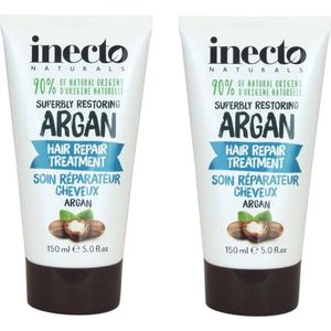 Inecto - Argan Hair Repair Treatment - 2 pak - Hydraterend - Kalmerend - Natuurlijk