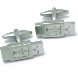 Manchetknopen - USB B Sticks Zilverkleurig