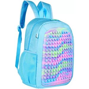 Blauw Pop it tas -zachtkleur Rugzak - school bag - school tasje - cadeautip -  Pop it school bag