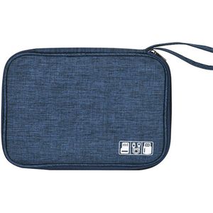 Travel-Time Reistas travel bag – Elektronica Kabel Etui - Handbagage voor Accessoires - Opladers - USB - Smartwatch bandjes - Powerbanks - Make up - Kabeltas Polyester 300D - Donkerblauw - Waterafstotend