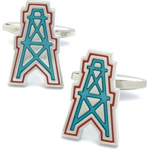 Manchetknopen - Boorplatform Toren Rood en Blauw