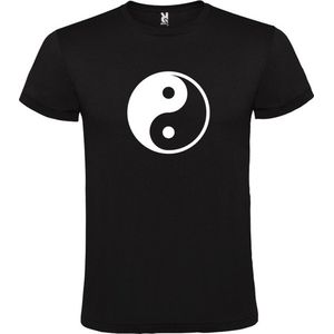Zwart T-Shirt met “ Yin Yang “ afbeelding Wit Size XXXXL