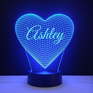 3D LED Lamp - Hart Met Naam - Ashley