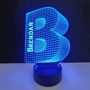 3D LED Lamp - Letter Met Naam - Brendan