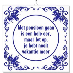 Tegel Met Opdruk | Grappig | Humor | Verjaardag kado | Toilet WC | Met pensioen gaan is een hele eer