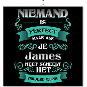 Tegel Met Opdruk | Kado | Cadeau | Niemand Is Perfect Maar Als Je James Heet Scheelt Het Verdomd Weinig