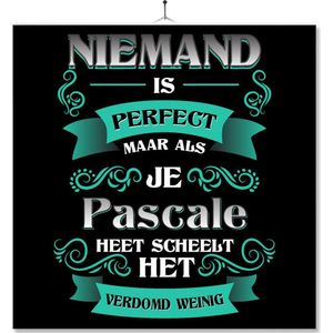 Tegel Met Opdruk | Kado | Cadeau | Niemand Is Perfect Maar Als Je Pascale Heet Scheelt Het Verdomd Weinig