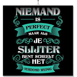 Tegel Met Opdruk | Kado | Cadeau | Niemand Is Perfect | Beroep | Slijter