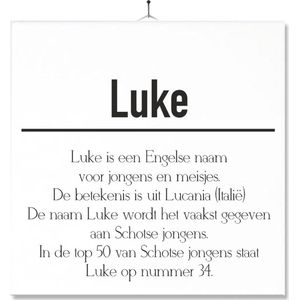 Tegel Met Opdruk | Betekenis | Kado | Cadeau | Met Naam - Luke