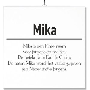 Tegel Met Opdruk | Betekenis | Kado | Cadeau | Met Naam - Mika