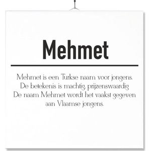 Tegel Met Opdruk | Betekenis | Kado | Cadeau | Met Naam - Mehmet
