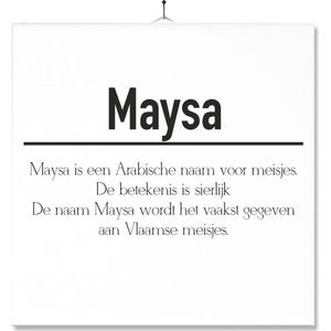 Tegel Met Opdruk | Betekenis | Kado | Cadeau | Met Naam - Maysa