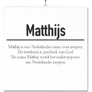 Tegel Met Opdruk | Betekenis | Kado | Cadeau | Met Naam - Matthijs